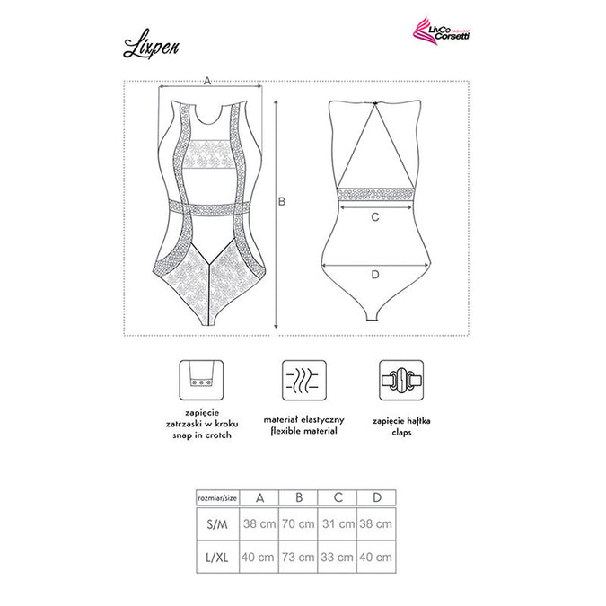 LIVCO CORSETTI FASHION - LIXPEN LC 90612 BODY ZWART L/XL