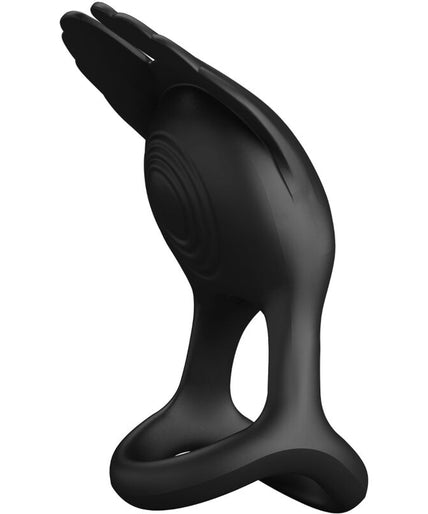 PRETTY LOVE - SILAS VIBRANT PENIS RING 7 VIBRATIONS BLACK SILICONE