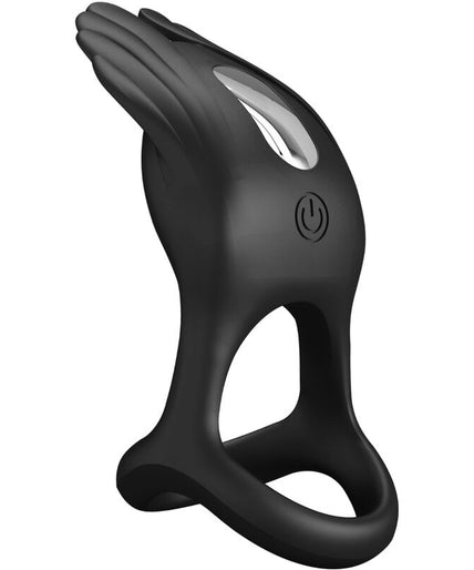 PRETTY LOVE - SILAS VIBRANT PENIS RING 7 VIBRATIONS BLACK SILICONE