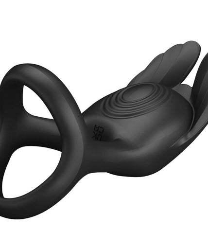 PRETTY LOVE - SILAS VIBRANT PENIS RING 7 VIBRATIONS BLACK SILICONE