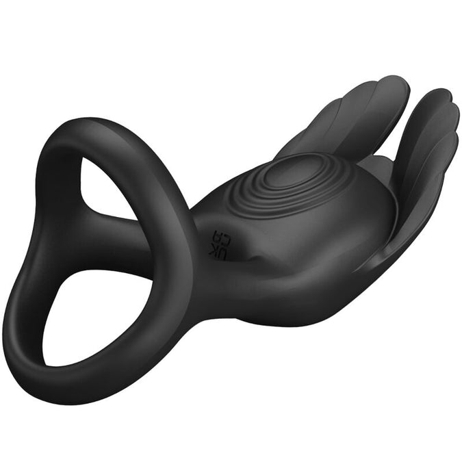 Pretty Love – Silas Vibrant Penis Ring 7 Vibrations Black Silicone