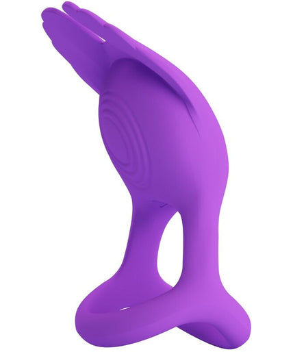Pretty Love – Silas Vibrant Penis Ring 7 Vibrations Purple Silicone