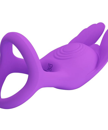 Pretty Love – Silas Vibrant Penis Ring 7 Vibrations Purple Silicone