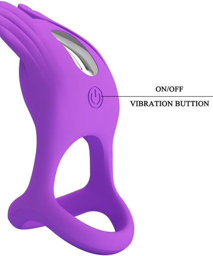 Pretty Love – Silas Vibrant Penis Ring 7 Vibrations Purple Silicone