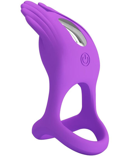 Pretty Love – Silas Vibrant Penis Ring 7 Vibrations Purple Silicone