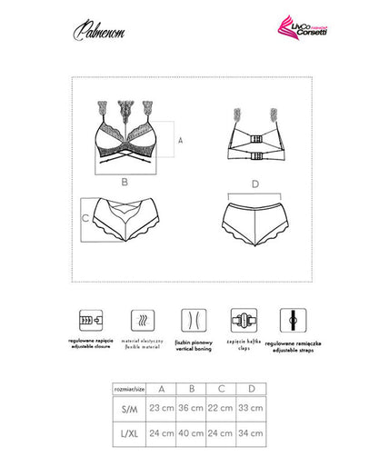 LIVCO CORSETTI FASHION - PALMENOM LC 90614 BH + SLIP ZWART