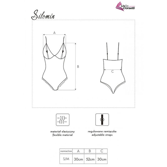LIVCO CORSETTI FASHION - SILOMIN LC 1401 BODY + OCHTENDJAS ZWART ONE SIZE