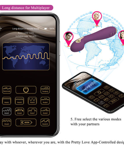 PRETTY LOVE - HECTOR ELECTROSHOCK VIBRATOR BY APP CONTROL PURPLE