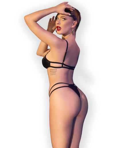 CHILIROSE - CR 4700 SET BODYSUIT BLACK S/M