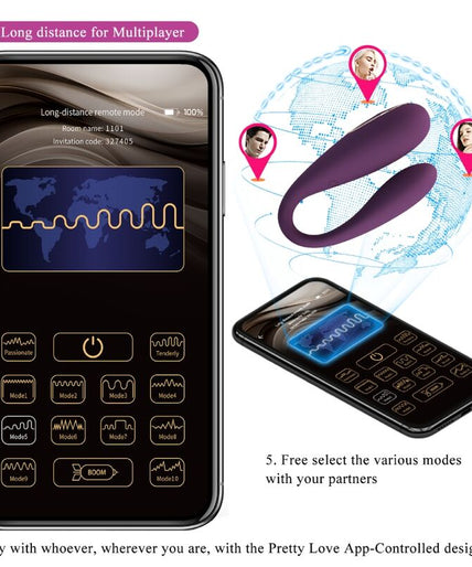 PRETTY LOVE - AUGUST AFSTANDSBEDIENING GLOBALE DUBBELE PLEZIER VIBRATOR