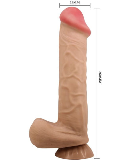 PRETTY LOVE - SLIDING SKIN SERIES REALISTIC DILDO WITH SLIDING SKIN SUCTION CUP FLESH 26 CM