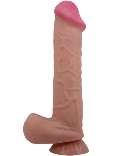 PRETTY LOVE - SLIDING SKIN SERIES REALISTIC DILDO WITH SLIDING SKIN SUCTION CUP BROWN 26 CM