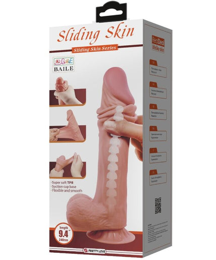 Pleasurements – Pretty Love – Sliding Skin Realistic Dildo Brown 24 Cm