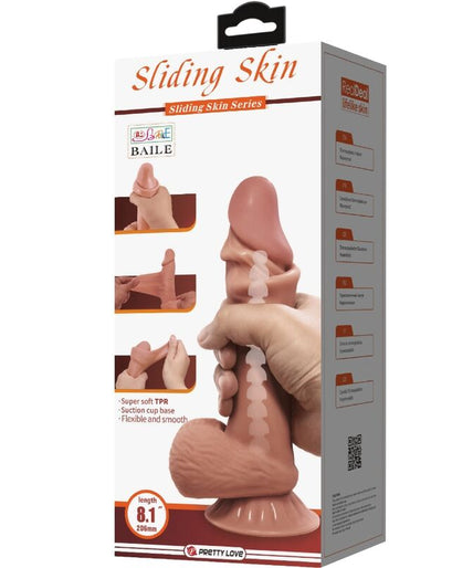 Pleasurements – Pretty Love – Sliding Skin Realistic Dildo Brown 19.4 Cm