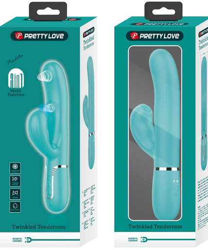 PRETTY LOVE - PERLITA MULTIFUNCTION 3 IN 1 G-SPOT VIBRATOR AQUA GREEN