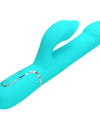 PRETTY LOVE - RABBIT VIBRATOR PEARLS AQUA GREEN