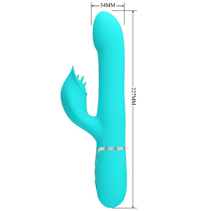 PRETTY LOVE - RABBIT VIBRATOR PEARLS AQUA GROEN