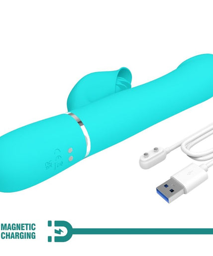PRETTY LOVE - RABBIT VIBRATOR PEARLS AQUA GREEN