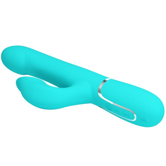PRETTY LOVE - RABBIT VIBRATOR PEARLS AQUA GROEN