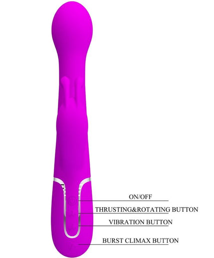 PRETTY LOVE - DEJON RABBIT VIBRATOR 3 IN 1 MULTIFUNCTION VIOLET