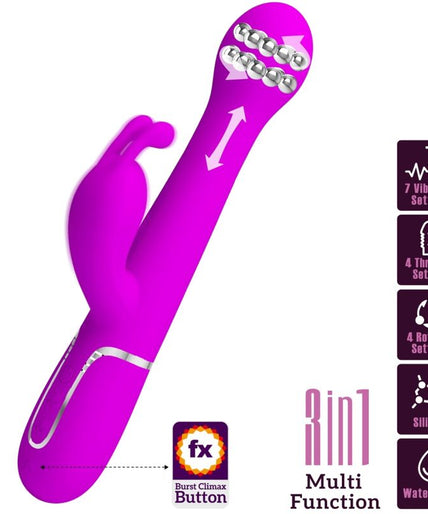 PRETTY LOVE - DEJON RABBIT VIBRATOR 3 IN 1 MULTIFUNCTION VIOLET