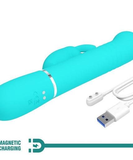 PRETTY LOVE - COALE RABBIT VIBRATOR PEARLS AQUA GREEN