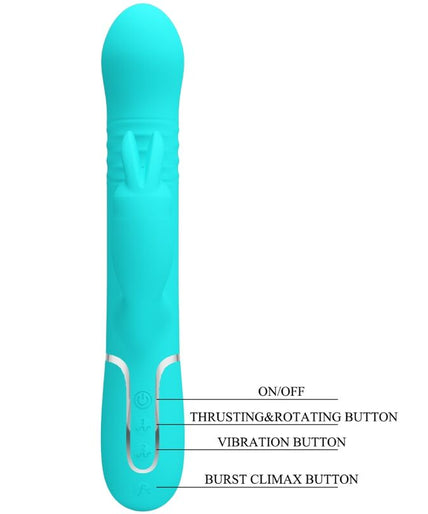 PRETTY LOVE - COALE RABBIT VIBRATOR PEARLS AQUA GREEN