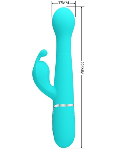 PRETTY LOVE - DEJON RABBIT VIBRATOR 3 IN 1 MULTIFUNCTION AQUA GREEN