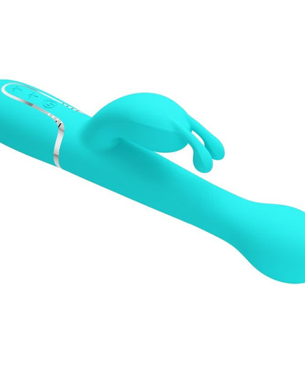 PRETTY LOVE - DEJON RABBIT VIBRATOR 3 IN 1 MULTIFUNCTION AQUA GREEN