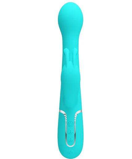 PRETTY LOVE - DEJON RABBIT VIBRATOR 3 IN 1 MULTIFUNCTION AQUA GREEN
