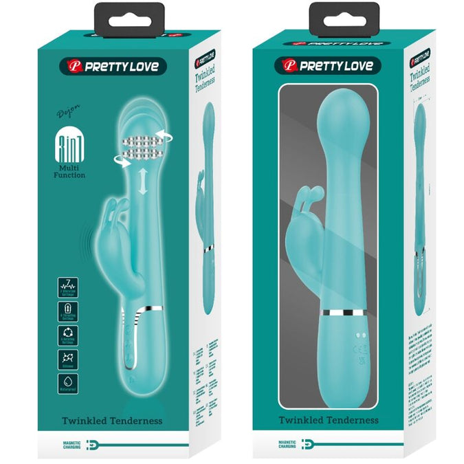 Pretty Love – Dejon Rabbit Vibrator 3 In 1 Multifunction Aqua Green