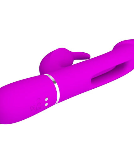 PRETTY LOVE - KAMPAS RABBIT 3 IN 1 MULTIFUNCTION VIBRATOR WITH TONGUE FUCHSIA