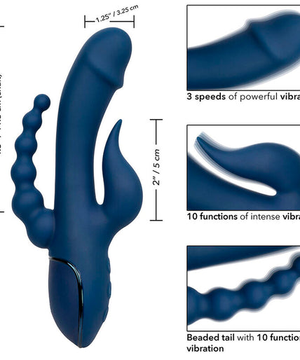 CALEXOTICS - VIBRATOR TRIPLE ORGASM BLUE