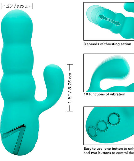 CALEXOTICS - DEL MAR DIVA VIBRATOR RABBIR AQUA GREEN BY CALIFORNIA DREAMING