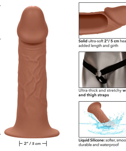 CALEXOTICS - PERFORMANCE MAXX LIFE-LIKE EXTENSION WITH HARNESS BROWN SKIN