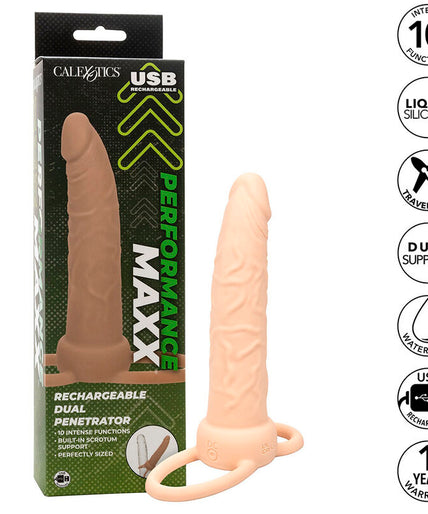 CALEXOTICS - PERFORMANCE MAXX RECHARGABLE DUAL PENETRATOR LIGHT SKIN