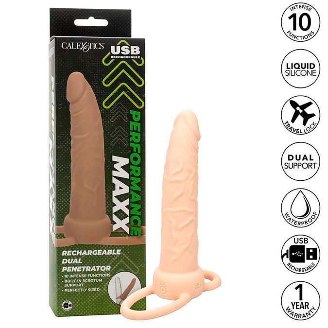 Calexotics – Performance Maxx Oplaadbare Dubbele Penetrator Licht Huid