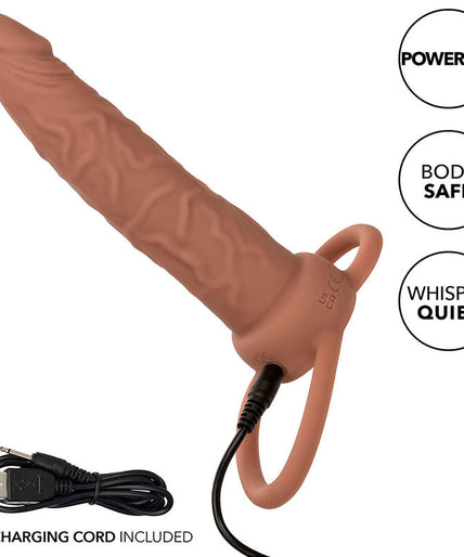 CALEXOTICS - PERFORMANCE MAXX RECHARGABLE DUAL PENETRATOR BROWN SKIN