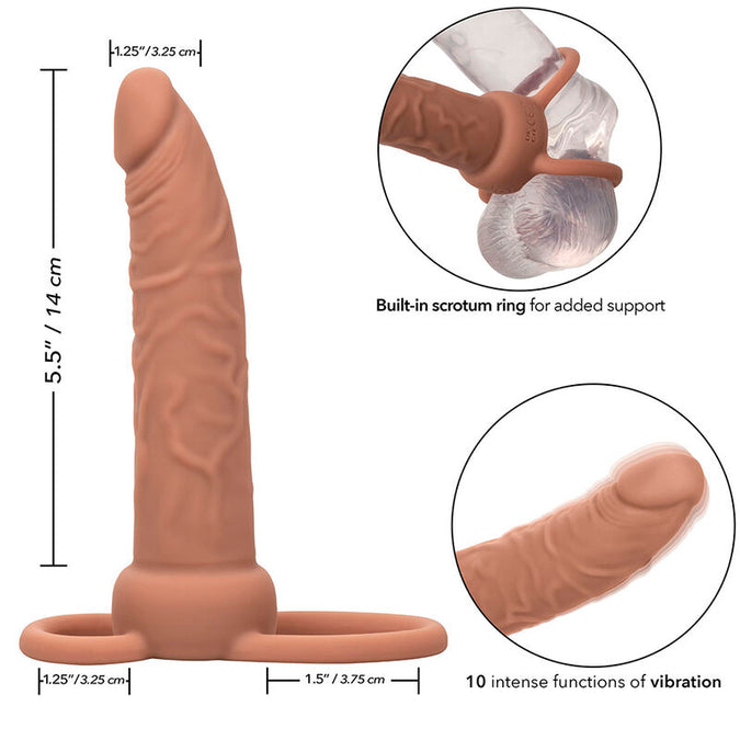 CALEXOTICS - PERFORMANCE MAXX OPLAADBARE DUBBELE PENETRATOR BRUINE HUID