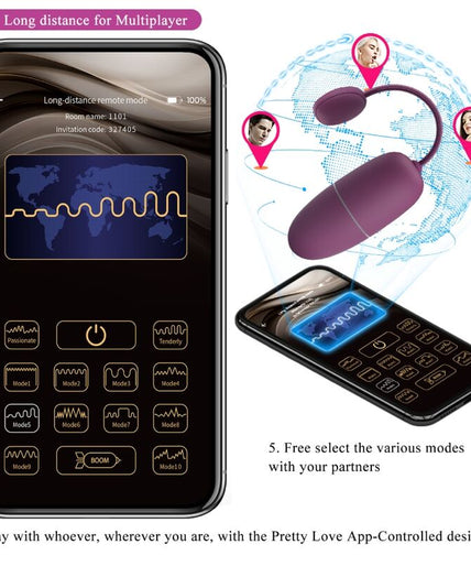 PRETTY LOVE - NYMPH VIBRATING EGG APP CONTROLLED LILA