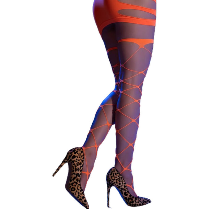 Chilirose – Cr 4706 Cabaret Tights Orange S/m