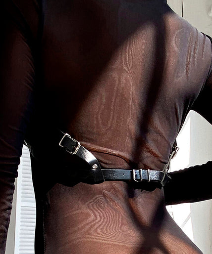 SUBBLIME - LEATHER CHEST HARNESS BLACK ONE SIZE