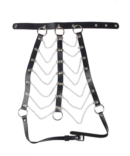 SUBBLIME - CHEST HARNESS LEATHER CHAINS BLACK ONE SIZE