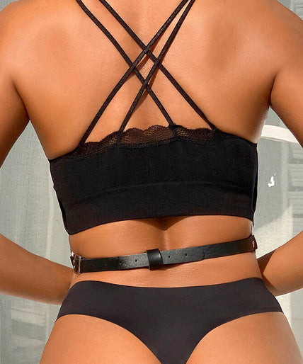 SUBBLIME - CHEST HARNESS LEATHER CHAINS BLACK ONE SIZE