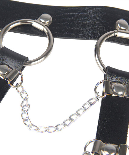 SUBBLIME - CHEST HARNESS LEATHER CHAINS BLACK ONE SIZE