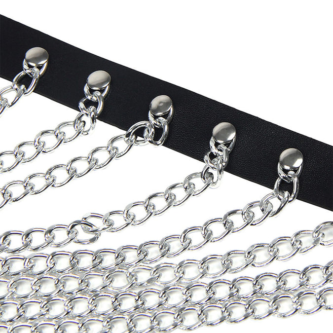 Subblime – Chest Harness With Big Ring Chains One Size