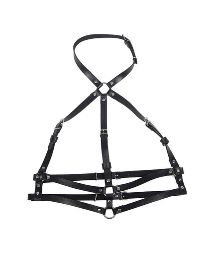 SUBBLIME - LEATHER RING CHEST HARNESS BLACK ONE SIZE