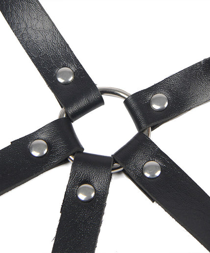 SUBBLIME - LEATHER RING CHEST HARNESS BLACK ONE SIZE