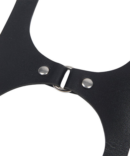 SUBBLIME - FULL BODY HARNESS WITH LEATHER BUCKLES BLACK ONE SIZE