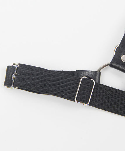 SUBBLIME - BELT AND GARTER HARNESS WITH RINGS AND CHAINDETAIL ONE SIZE